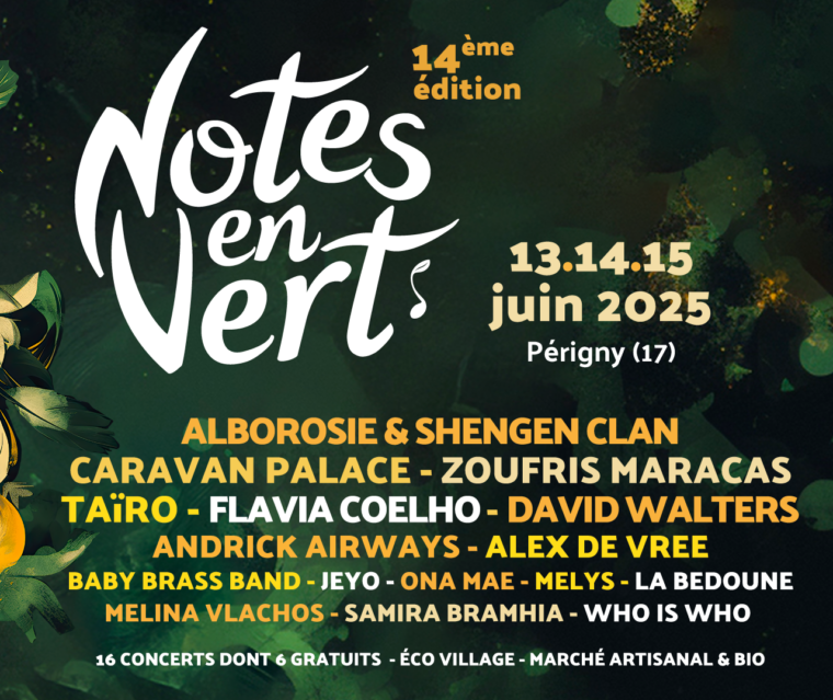 Notes en vert 2025