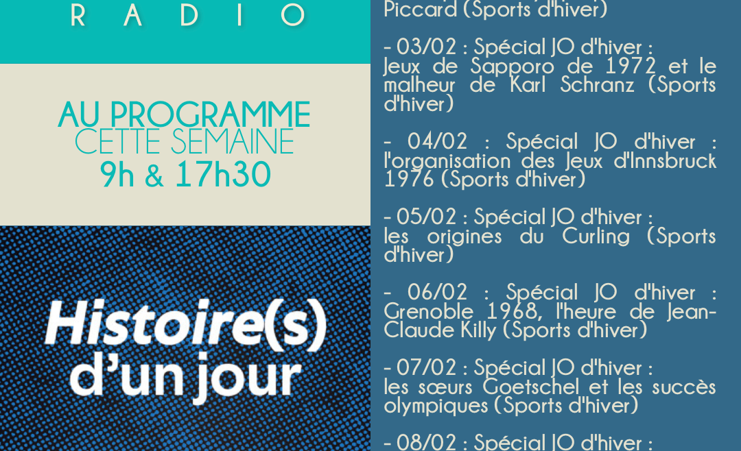 Spéciale JO d'hiver cette semaine - Mémoire sort