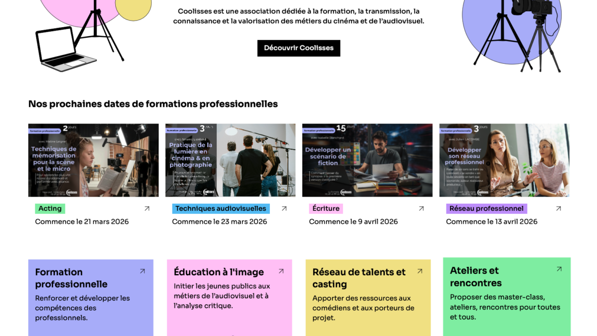 le site coulisses pour la formation audiovisuelle à La Rochelle