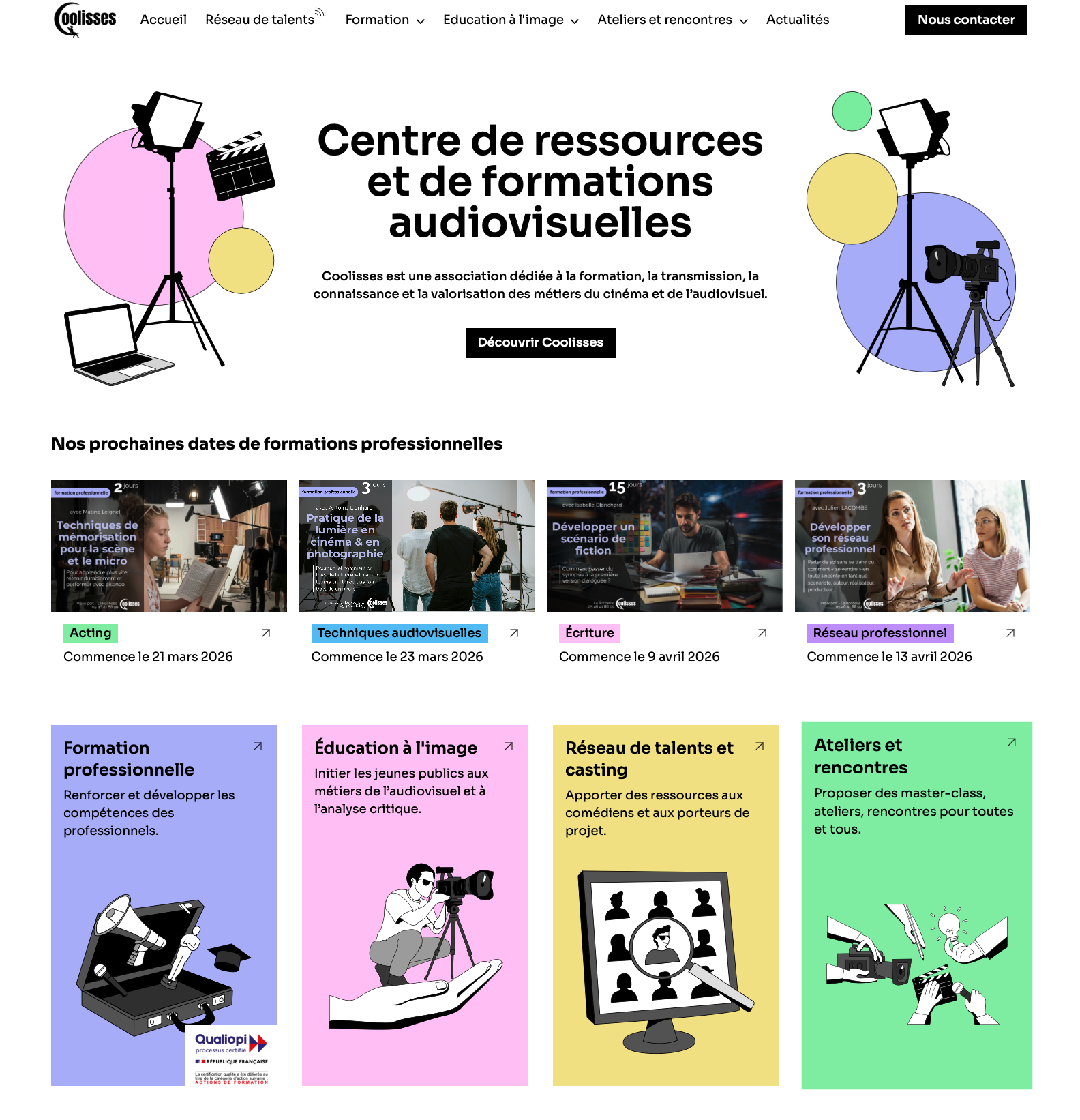 le site coulisses pour la formation audiovisuelle à La Rochelle