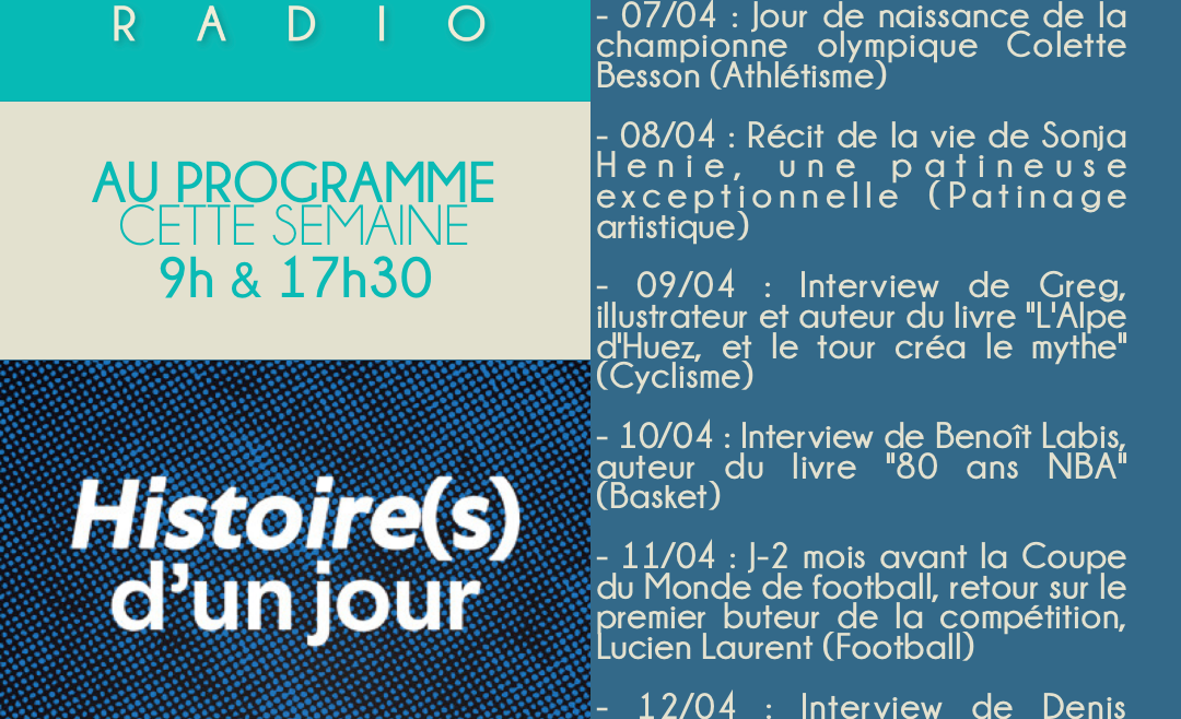 Sommaire de Mémoire sports, tous les jours à 9h et 17h30