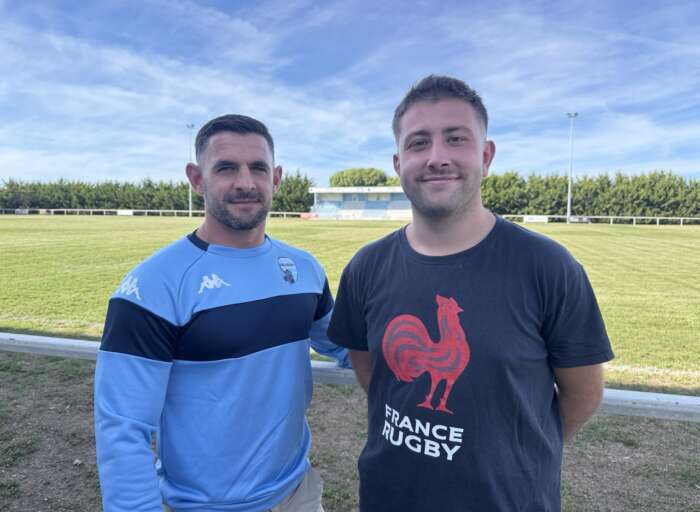Romain Courtin -vice-président du Club- et Clovis Cassagne -responsable de l’école de Aytre Rugby